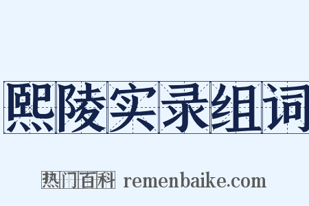 熙陵实录组词是什么意思的图片